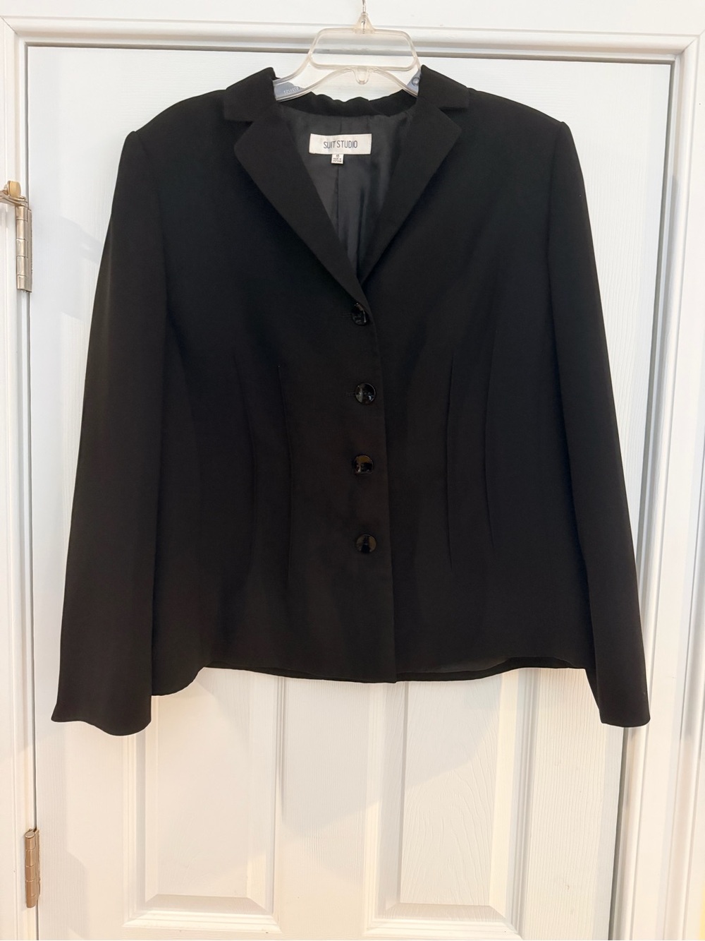 Ladies Size 16 "Suit Studio" Black Women's Single-Breasted Blazer BUSINESS GUC